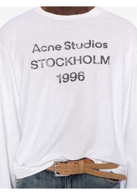 logo tee relaxed fit unisex dusty white ACNE STUDIOS | CL0197DC6